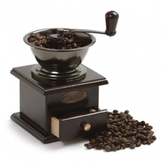 Manual Grinding Machine with Wood Stand, Metal and Bronze Bowls for Coffee and Spices Price in Pakistan | LAPTAB