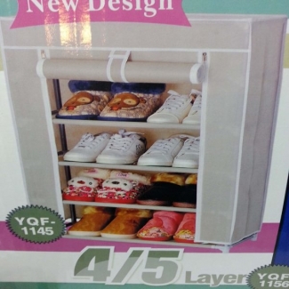 4/5 Layer Shoe Rack and Wardrobe Rack with Zip-Up Cover, Holds 12 Pairs, Portable and Dustproof Price in Pakistan | LAPTAB