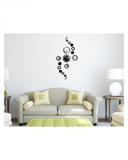 Modern Design Luxury Mirror Wall Clock - Black