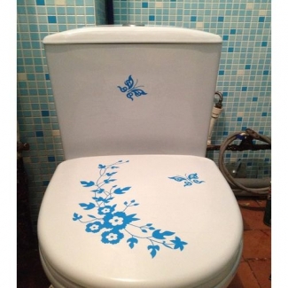 Bathroom Toilet Sticker Blue - Multi-Part Puzzle Design for Easy Application Price in Pakistan | LAPTAB