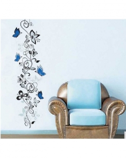 Flower Vine Wall Sticker Blue 130 cm Waterproof Sunscreen Non-Toxic Price in Pakistan | LAPTAB