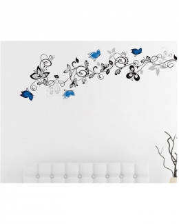 Flower Vine Wall Sticker Blue 130 cm Waterproof Sunscreen Non-Toxic Price in Pakistan | LAPTAB