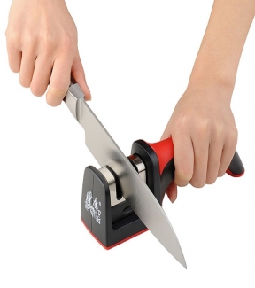 Knife Sharpener with Rubber and Steel, Red and Black, 19x5x6 cm Price in Pakistan | LAPTAB