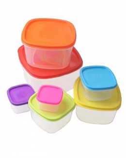 Pack of 7 - Square Shape Storage Containers - Multicolor