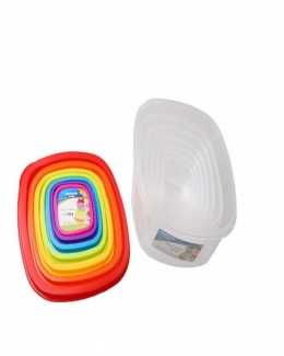 Pack of 7 Multicolor Square Food Storage Containers with Nesting Design, Dishwasher Safe Price in Pakistan | LAPTAB