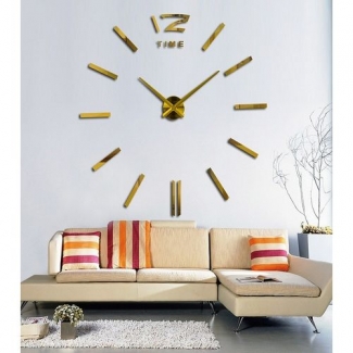 DIY Analog Wall Clock Golden - Non-Toxic, Removable EVA Foam with Metal Parts Price in Pakistan | LAPTAB