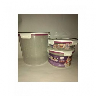 Pack of 3 Round Purple Food Storage Containers with BPA-Free Locking Lids, 4.5L/1.2L/600ml Price in Pakistan | LAPTAB