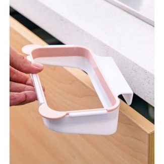 Hanging Kitchen Cabinet Garbage Bag Holder Rack Pink White 18.5x12x3.5cm Price in Pakistan | LAPTAB