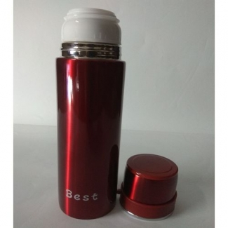 Metallic Water Bottle Vacuum Thermo Flask with Built-in Cup, Stainless Steel, Insulated Price in Pakistan | LAPTAB