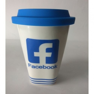 Ceramic Coffee Mug with Face Book Print and Heat Resistant Silicone Lid for On-the-Go Price in Pakistan | LAPTAB