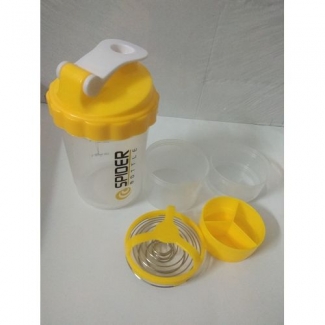 Protein Shaker Bottle Fitness Mixer with Foldable Design and Removable Top Storage