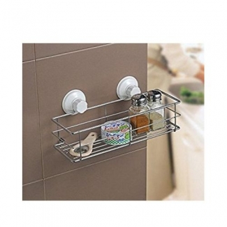 Hanging Storage Basket Silver - Easy Install for Kitchen and Washroom Organization