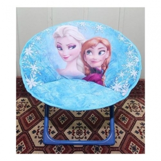 Frozen Foldable Saucer Chair - Portable, Collapsible Blue Kids Seat for Any Room