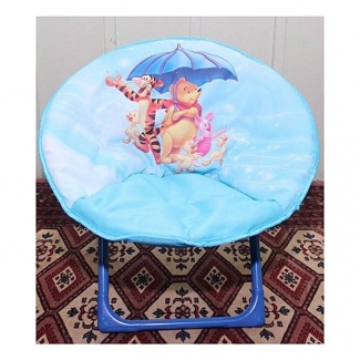 Disney Pooh & Tiger Foldable Saucer Chair for Kids, Portable Blue Seat Price in Pakistan | LAPTAB