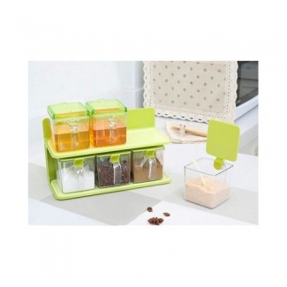 Cooking Joie Jars Green with Locking Lids for Kitchen, Office, and Storage