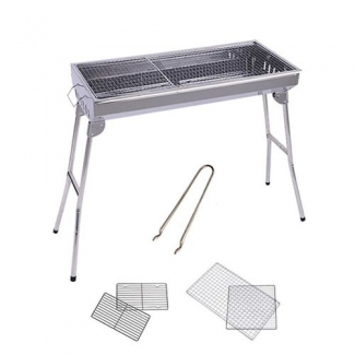 Stainless Steel Charcoal BBQ Grill with Stand, Fire Brick Pit, Ventilation Holes Price in Pakistan | LAPTAB