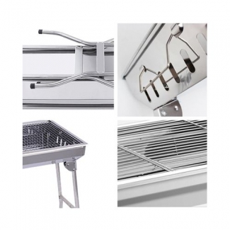 Stainless Steel Charcoal BBQ Grill with Stand, Fire Brick Pit, Ventilation Holes Price in Pakistan | LAPTAB