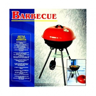 Trolley Grill Kettle BBQ Grill with Removable Lid, Steel Body, Aluminum Drip Tray, and Portable Trolley Price in Pakistan | LAPTAB