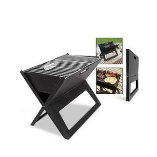 Folding Portable BBQ Grill Black with Removable Chrome Cooking Surface and Triangular Support Price in Pakistan | LAPTAB
