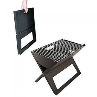 Folding Portable BBQ Grill Black with Removable Chrome Cooking Surface and Triangular Support Price in Pakistan | LAPTAB