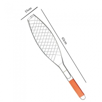 Fish Grill Basket with Burn-Proof Wooden Handle and Outdoor Barbecue Grill Clip Price in Pakistan | LAPTAB