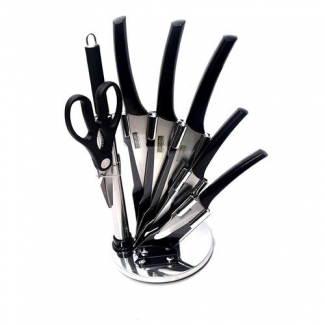 Dipai High Quality Stainless Steel Kitchen Knife Set with Scissors, Sharpener, Cutting Board, and Wooden Block Price in Pakistan | LAPTAB