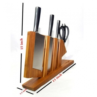 Stainless Steel Kitchen Knife Set with Wooden Stand, Scissors, Sharpener, and Cutting Board Price in Pakistan | LAPTAB