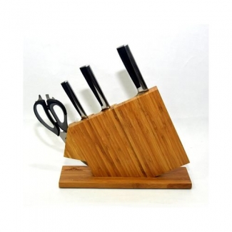 Stainless Steel Kitchen Knife Set with Wooden Stand, Scissors, Sharpener, and Cutting Board Price in Pakistan | LAPTAB