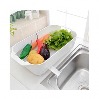 Multi-Function Plastic Dish Rack in White, Durable PP Material for Kitchen Use