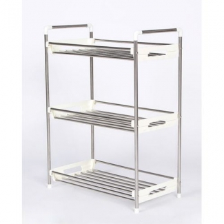 Compact Multi-Purpose Stainless Steel Storage Rack for Home Organization, Silver Price in Pakistan | LAPTAB