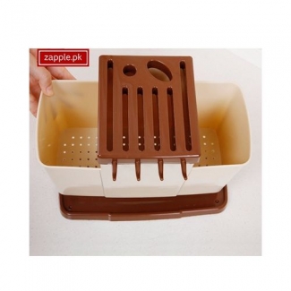 Spoon, Fork & Knife Rack BPA-Free Plastic Kitchen Utensil Organizer with Drain Tray Price in Pakistan | LAPTAB
