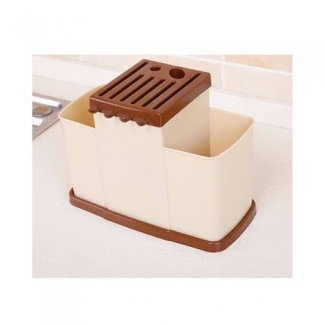 Spoon, Fork & Knife Rack BPA-Free Plastic Kitchen Utensil Organizer with Drain Tray Price in Pakistan | LAPTAB