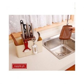Spoon, Fork & Knife Rack BPA-Free Plastic Kitchen Utensil Organizer with Drain Tray Price in Pakistan | LAPTAB