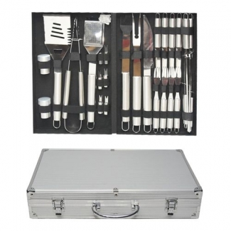 Large 27-Piece BBQ Tool Set with Stainless Steel Tools and Aluminium Carry Case Price in Pakistan | LAPTAB