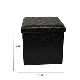 Folding Storage Ottoman Foot Rest & Stool with Anti-Slip Mats, Black, Durable and Portable Price in Pakistan | LAPTAB