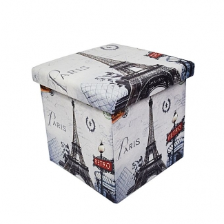 Folding Storage Ottoman Foot Rest & Stool with Eiffel Tower Design, Durable and Comfortable Price in Pakistan | LAPTAB