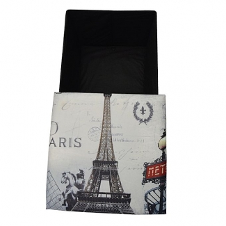 Folding Storage Ottoman Foot Rest & Stool with Eiffel Tower Design, Durable and Comfortable Price in Pakistan | LAPTAB