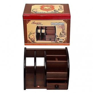 Wooden Pen & Stationery Holder BJ8828 with Elegant Design and Quality Finish Price in Pakistan | LAPTAB