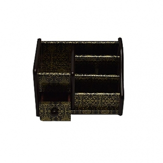 Wooden Pen & Stationery Holder BJ8802 Black & Golden Durable Organizer Price in Pakistan | LAPTAB