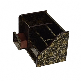 Wooden Pen & Stationery Holder BJ8802 Black & Golden Durable Organizer Price in Pakistan | LAPTAB