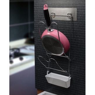 Wall Mounted Pot Lid and Water Tray Storage Rack with Washable Stick, No Drilling Needed Price in Pakistan | LAPTAB
