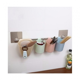 Kitchen Storage Basket with Magic Sticker ? Tool-Free, Reusable Suction Cup Rack