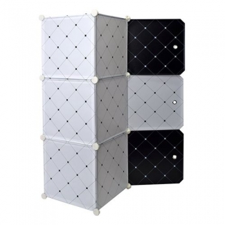 White Black Wardrobe Organizer Rack for Kids, 6 Cubes, Waterproof and Easy Assembly Price in Pakistan | LAPTAB