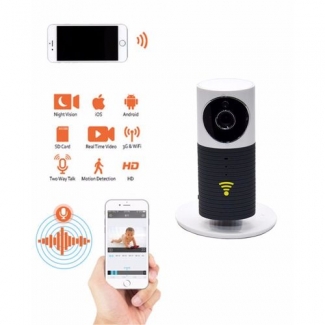 HD Wifi Smart IP Camera Black with Night Vision, Two-Way Audio, Motion Detection, Remote Control, Wide Angle, 3G/4G Support Price in Pakistan | LAPTAB