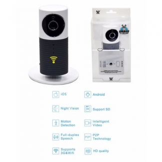 HD Wifi Smart IP Camera Black with Night Vision, Two-Way Audio, Motion Detection, Remote Control, Wide Angle, 3G/4G Support Price in Pakistan | LAPTAB