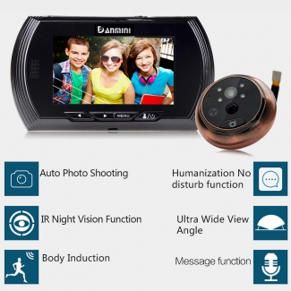 4-3 HD Screen Smart Digital Door Viewer with IR Night Vision and 140? Wide Angle Price in Pakistan | LAPTAB