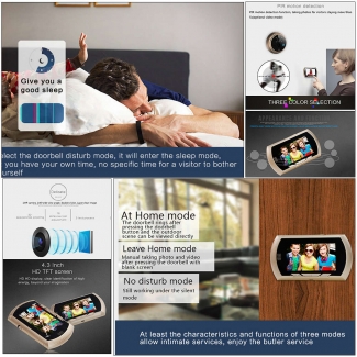 4-3 HD Screen Smart Digital Door Viewer with IR Night Vision and 140? Wide Angle Price in Pakistan | LAPTAB