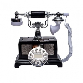 Elegant Classical Harmonious Antique Telephone Set Black with Caller ID, Speaker, and Clock Price in Pakistan | LAPTAB
