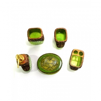 Bathroom Accessories Set 5 Pieces Acrylic Material Green for Daily Use Price in Pakistan | LAPTAB