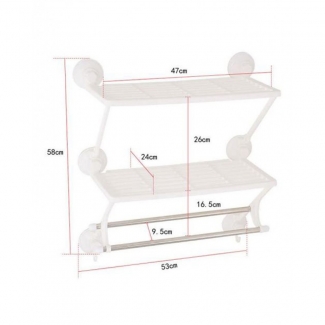 Double Layer Double Rods Shelf with Magic Suction Cup for Bathroom Storage Price in Pakistan | LAPTAB